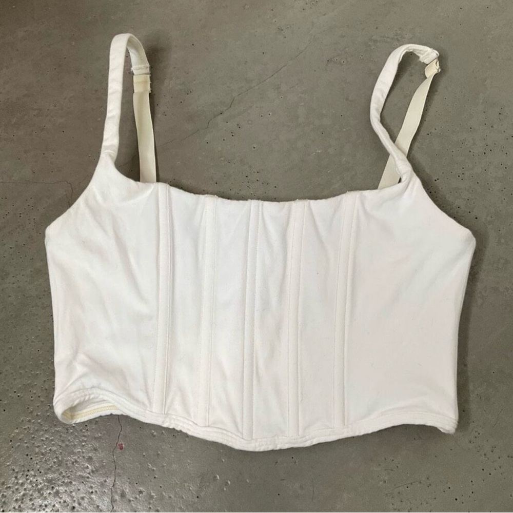 Skims Cotton Corset Bustier Top